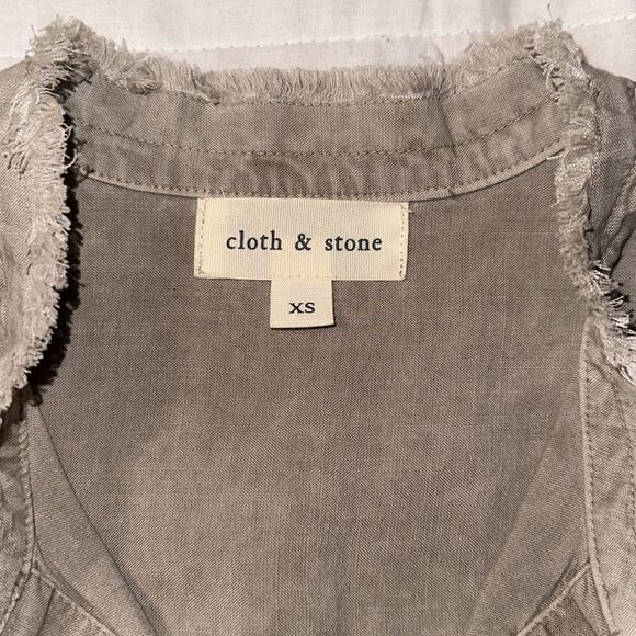 Anthropologie XS Cloth&Stone Stone Wash Tencel Lyocell Long Sleeve Shirt Dress - Picture 12 of 16